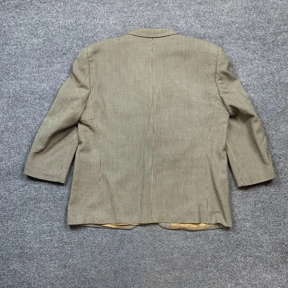 Ralph by‎ Ralph Lauren Blazer Mens 44 Cream Black Silk 2 Button Suit Jacket